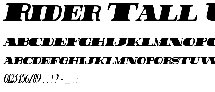 Rider Tall Ultra-condensed ExtraBlack Italic font